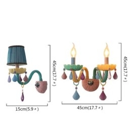 European Crystal Sconce Macaron Färgglad Vägglampa