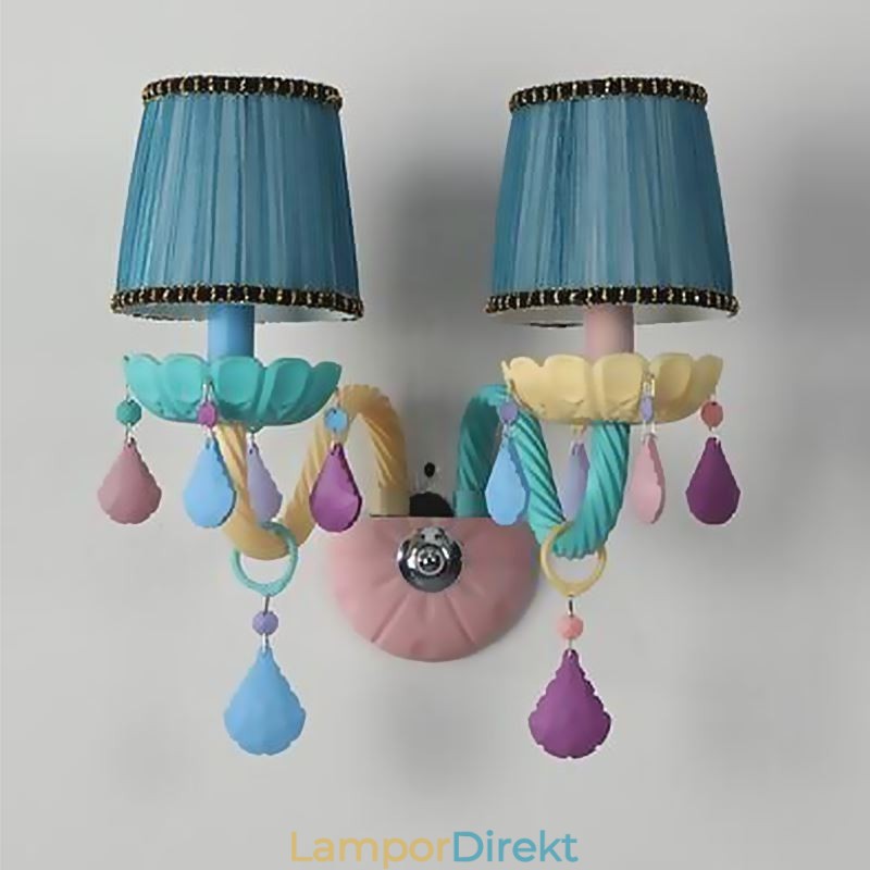 European Crystal Sconce Macaron Färgglad Vägglampa