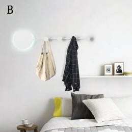 Modern Vägglampa Cirkulär Vägglampa Svart Krok Sconce Sängbelysning