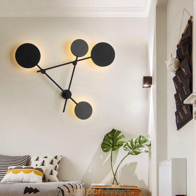 Modern Vägglampa I Geometrisk Form Järnarmatur