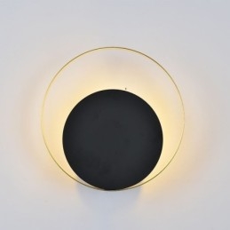 Modern Style Vägglampa Svart Cirkulär Vägglampa Kreativ Lampa Sängbelysning