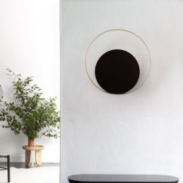 Modern Style Vägglampa Svart Cirkulär Vägglampa Kreativ Lampa Sängbelysning