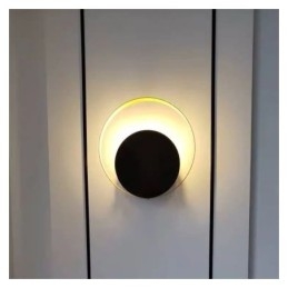 Modern Style Vägglampa Svart Cirkulär Vägglampa Kreativ Lampa Sängbelysning