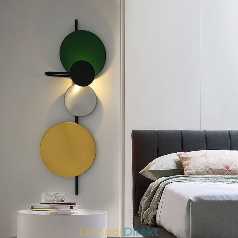 Modern Vägglampa Cirkulär Vägglampa Färgglad Hembelysning Sängbelysning