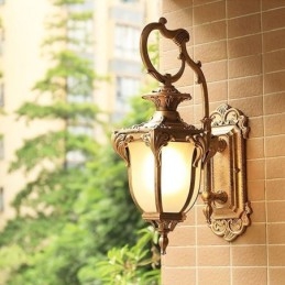 Europeisk Retro Utomhuslampa Vattentät Snidad Vägglampa Innergårdskorridor
