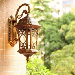 European Retro Outdoor Wall Sconce Vattentät Snidad Vägglampa