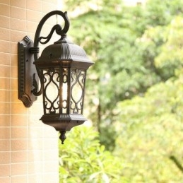 European Retro Outdoor Wall Sconce Vattentät Snidad Vägglampa