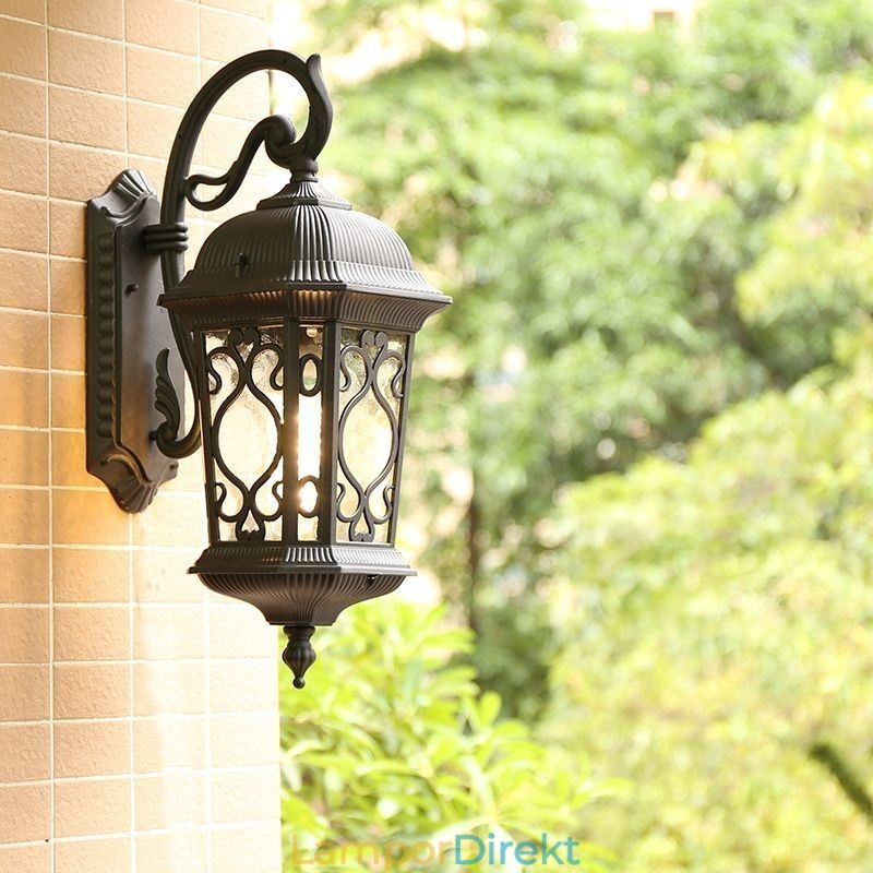 European Retro Outdoor Wall Sconce Vattentät Snidad Vägglampa