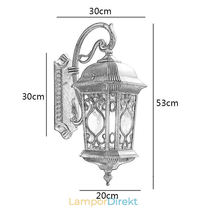 European Retro Outdoor Wall Sconce Vattentät Snidad Vägglampa