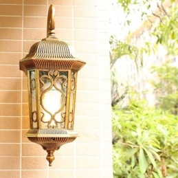 European Retro Outdoor Wall Sconce Vattentät Snidad Vägglampa