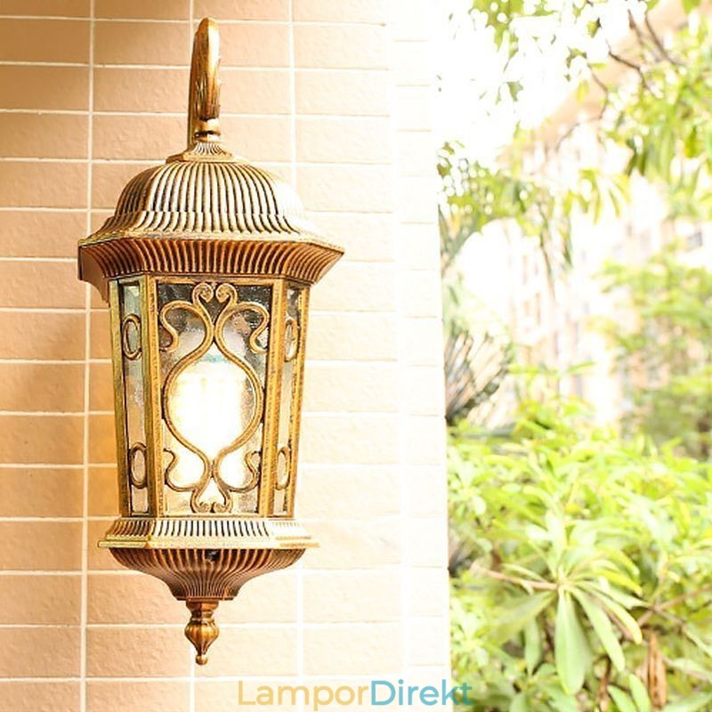 European Retro Outdoor Wall Sconce Vattentät Snidad Vägglampa