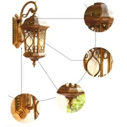 European Retro Outdoor Wall Sconce Vattentät Snidad Vägglampa
