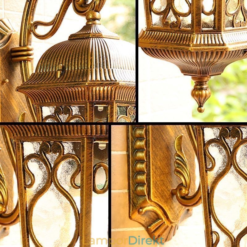 European Retro Outdoor Wall Sconce Vattentät Snidad Vägglampa