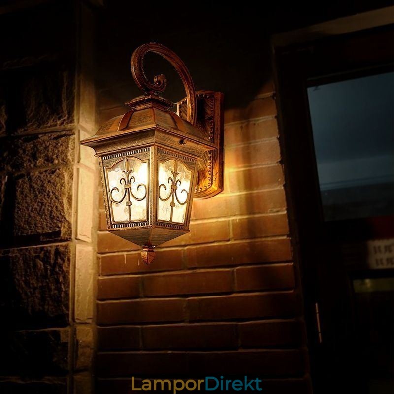 European Retro Outdoor Vägglampa Vattentät Pil Blomma Vägglampa