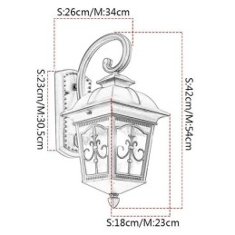 European Retro Outdoor Vägglampa Vattentät Pil Blomma Vägglampa