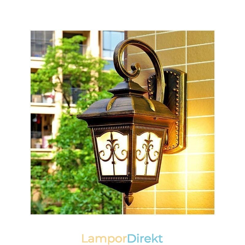 European Retro Outdoor Vägglampa Vattentät Pil Blomma Vägglampa