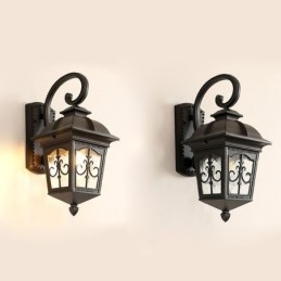 European Retro Outdoor Vägglampa Vattentät Pil Blomma Vägglampa