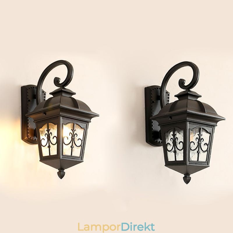 European Retro Outdoor Vägglampa Vattentät Pil Blomma Vägglampa