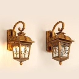 European Retro Outdoor Vägglampa Vattentät Pil Blomma Vägglampa