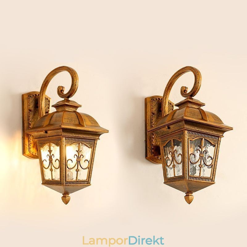 European Retro Outdoor Vägglampa Vattentät Pil Blomma Vägglampa