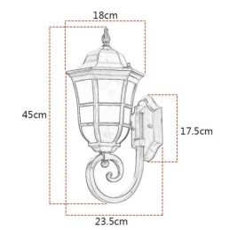 European Wall Sconce Retro Outdoor Light Single Head Vattentät Frostat Glas Vägglampa