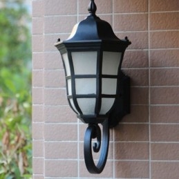 European Wall Sconce Retro Outdoor Light Single Head Vattentät Frostat Glas Vägglampa