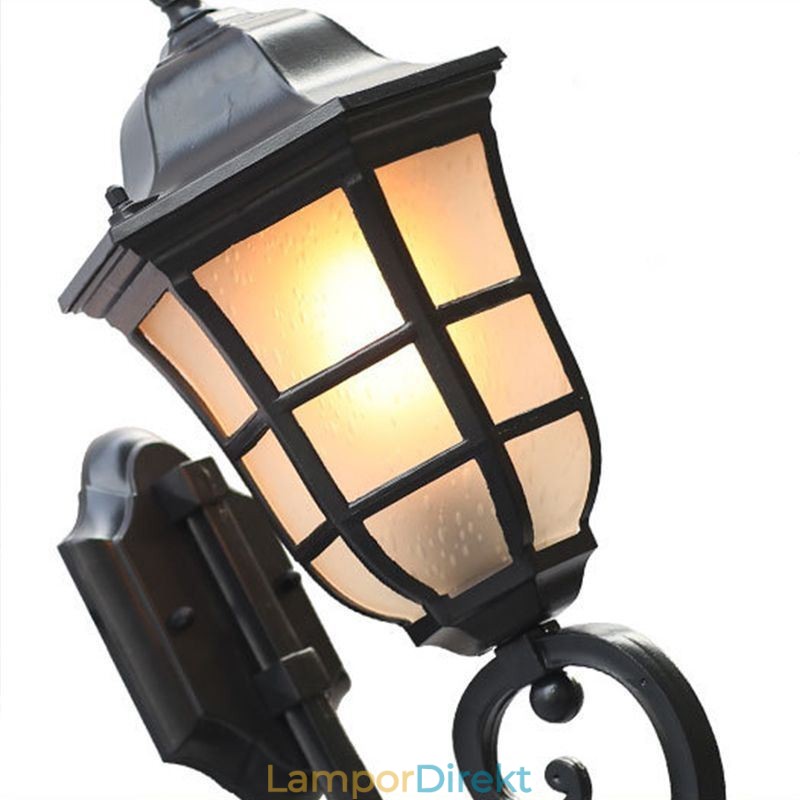 European Wall Sconce Retro Outdoor Light Single Head Vattentät Frostat Glas Vägglampa