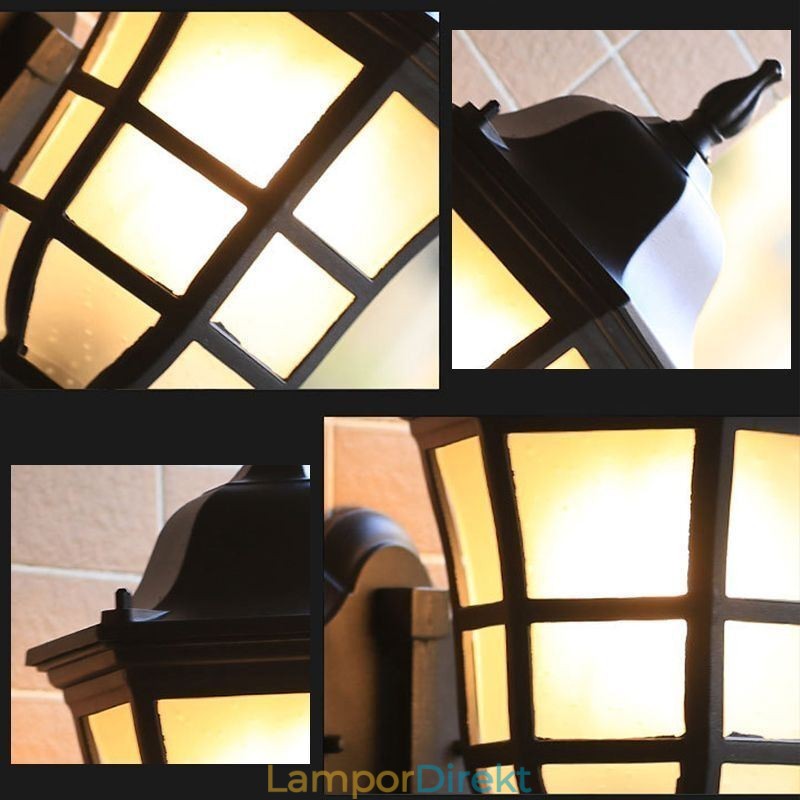 European Wall Sconce Retro Outdoor Light Single Head Vattentät Frostat Glas Vägglampa