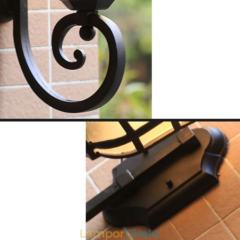 European Wall Sconce Retro Outdoor Light Single Head Vattentät Frostat Glas Vägglampa