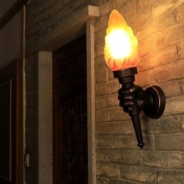 Europeisk Retro Utomhusvägglampa Vattentät Ficklampa Form Vägglampa