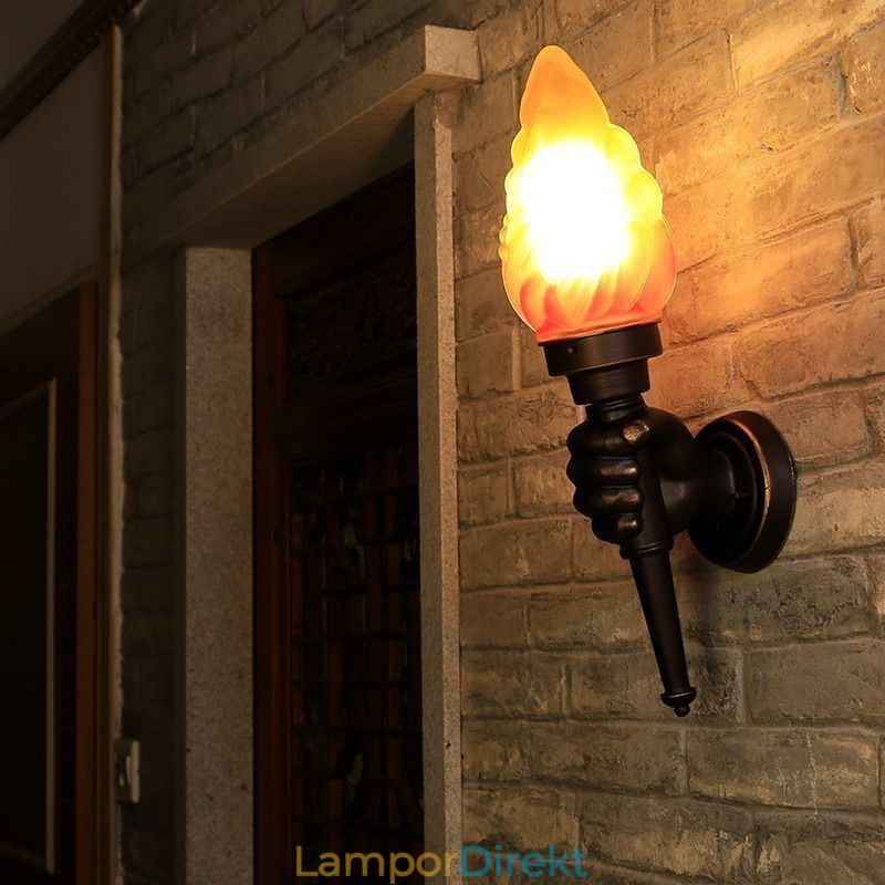 Europeisk Retro Utomhusvägglampa Vattentät Ficklampa Form Vägglampa