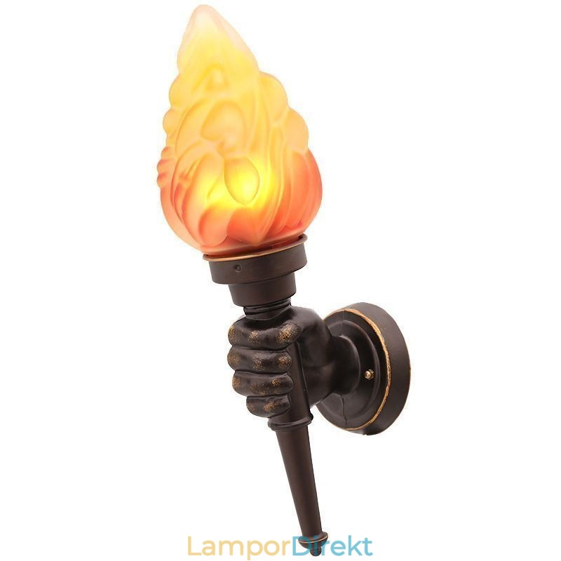 Europeisk Retro Utomhusvägglampa Vattentät Ficklampa Form Vägglampa