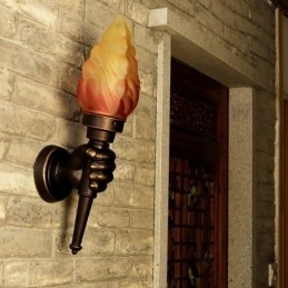 Europeisk Retro Utomhusvägglampa Vattentät Ficklampa Form Vägglampa