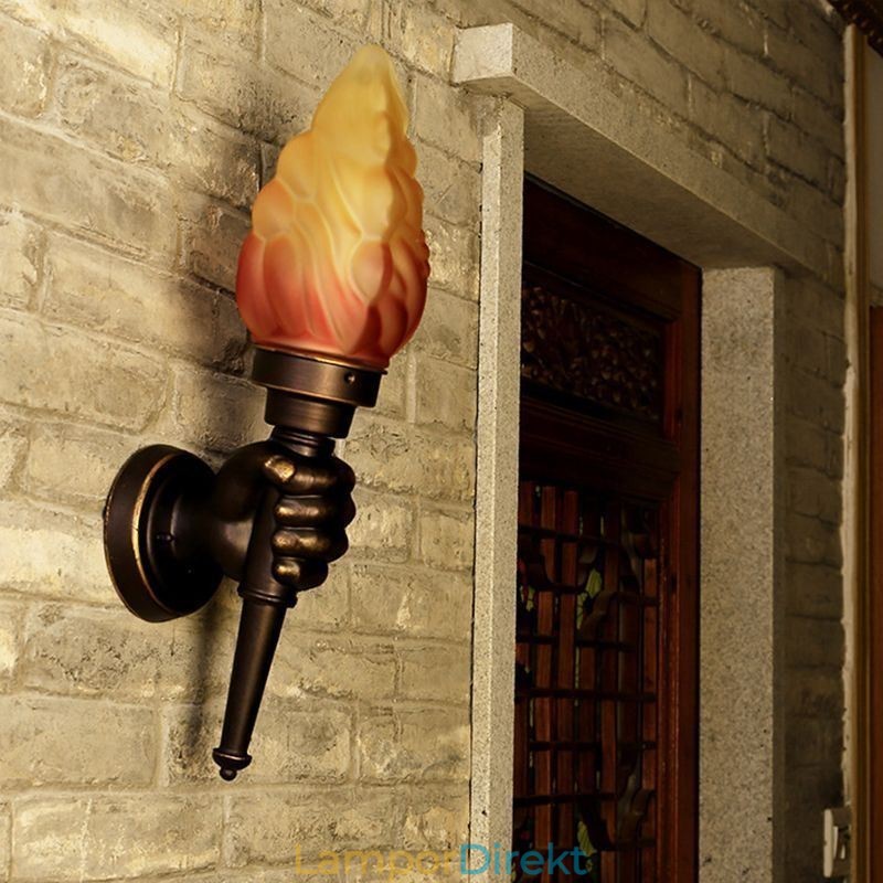 Europeisk Retro Utomhusvägglampa Vattentät Ficklampa Form Vägglampa