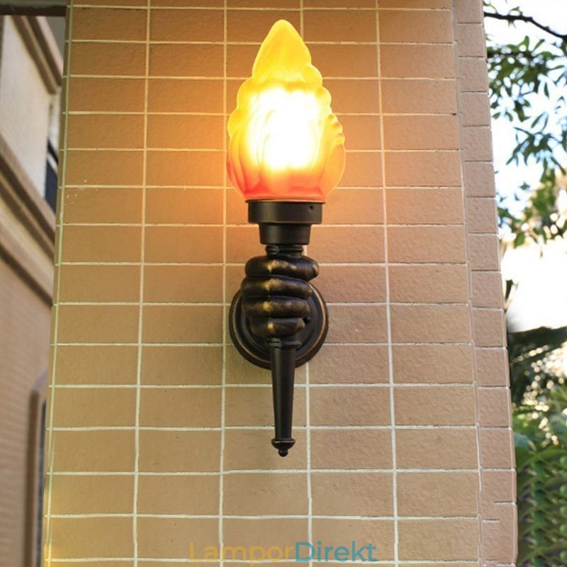 Europeisk Retro Utomhusvägglampa Vattentät Ficklampa Form Vägglampa