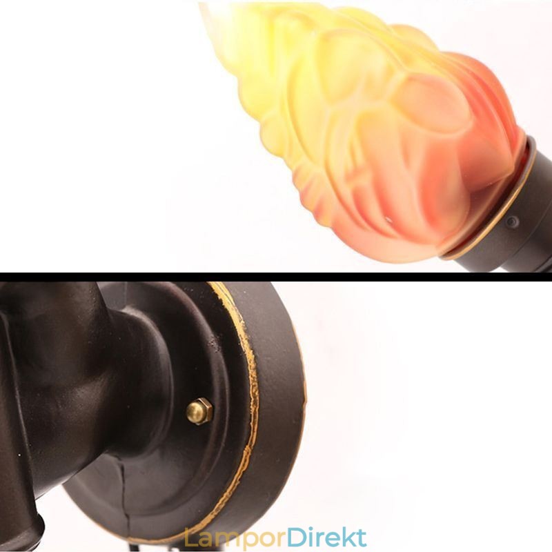 Europeisk Retro Utomhusvägglampa Vattentät Ficklampa Form Vägglampa