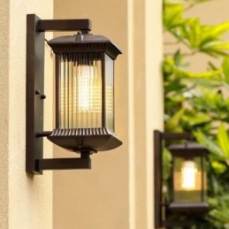 Kinesiskt Utomhusljus Vattentätt Glasvägglampa Innergårdskorridor Trädgårdsbalkong