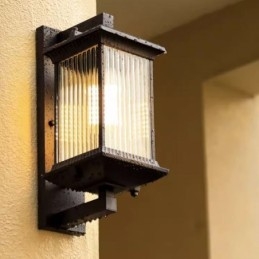 Kinesiskt Utomhusljus Vattentätt Glasvägglampa Innergårdskorridor Trädgårdsbalkong