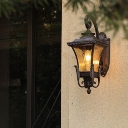 Kinesisk Utomhusljus Enkelt Huvud Vattentät Glasvägglampa Innergårdskorridor