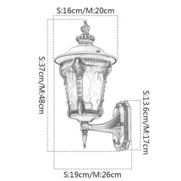 Europeisk Retro Utomhus Vägglampa Vattentät Snidad Vägglampa Trädgård Balkong Innergård