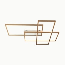 Guld Modern Samtida Aluminiummålning Taklampa Flush Mount Light Med Fjärrkontrolldimmer För Vardagsrummet Sovrum (Kan Även Användas Som Vägglampa)