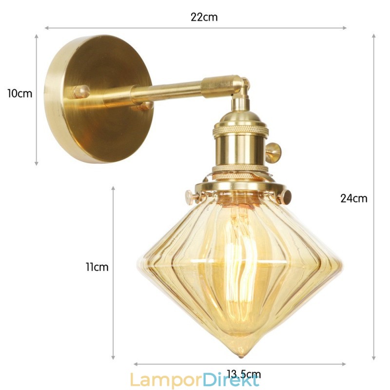 Modern Vägglampa Med Glasskärm