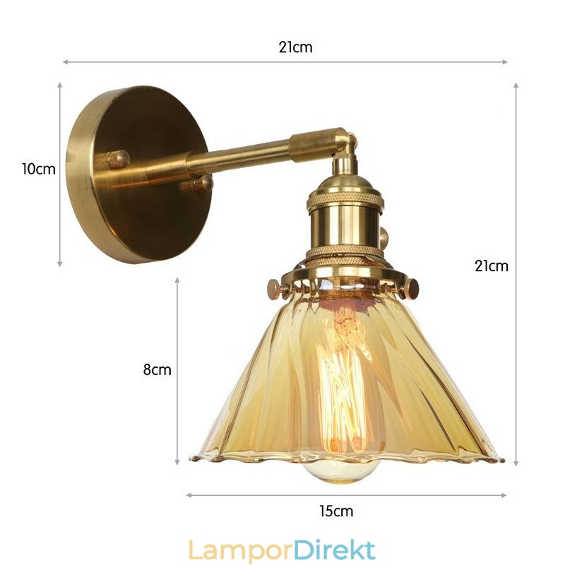 Modern Vägglampa Med Glasskärm
