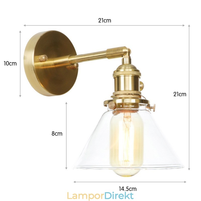Modern Vägglampa Med Glasskärm