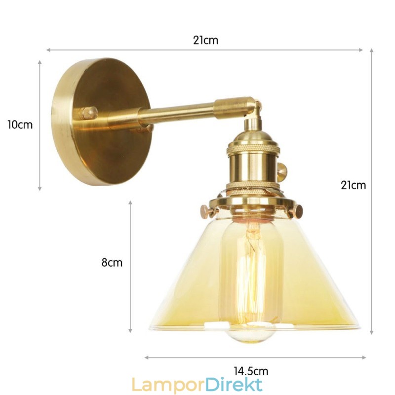 Modern Vägglampa Med Glasskärm