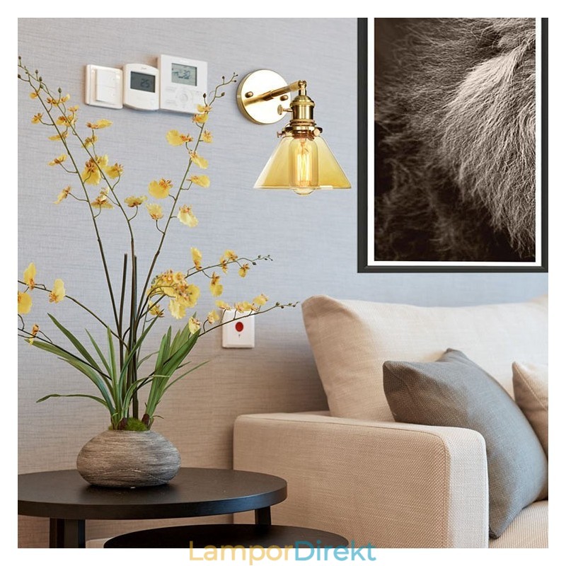 Modern Vägglampa Med Glasskärm
