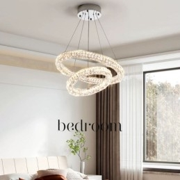 Kristall Taklampa Modern 2 Ringar Tre Sidor K9 Kristall Taklampor Inomhus Lamparmaturer