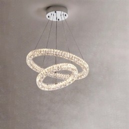 Kristall Taklampa Modern 2 Ringar Tre Sidor K9 Kristall Taklampor Inomhus Lamparmaturer