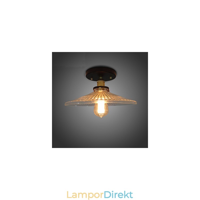 American Countryside Industrial Retro Bordstaklampa 110V Spiral Transparent Glas Heminredningsbelysning