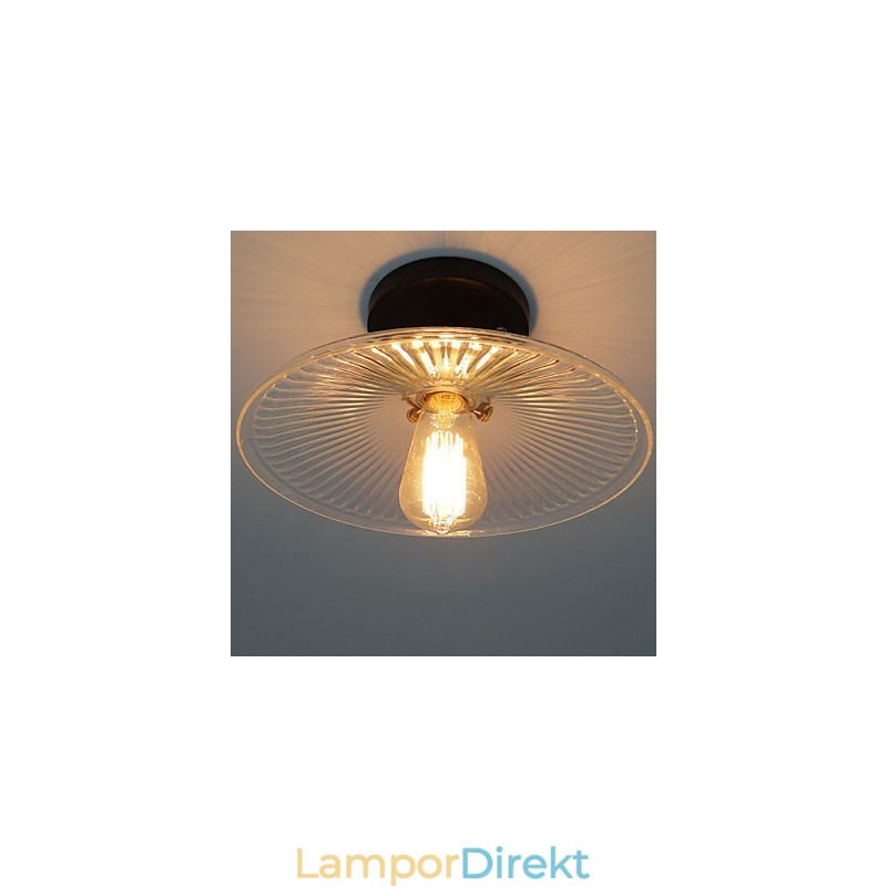 American Countryside Industrial Retro Bordstaklampa 110V Spiral Transparent Glas Heminredningsbelysning